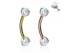 Микробанан с опалами и золотым покрытием