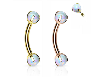 Микробанан с опалами и золотым покрытием