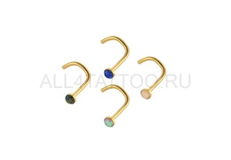 Нострил с золотым покрытием и опалом