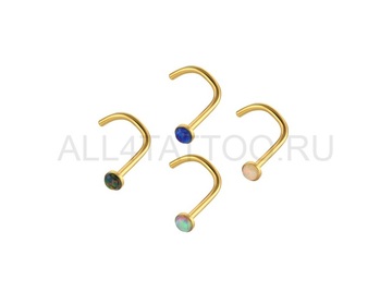 Нострил с золотым покрытием и опалом