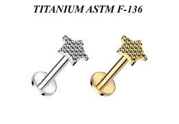 Лабрет из титана звёздочка Лабрет из титана звёздочка