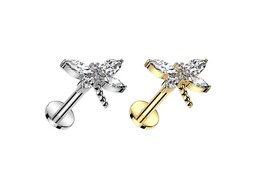 Безрезьбовой лабрет кристальная стрекоза