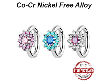 Кликер Steel and Silver фианитовый цветок