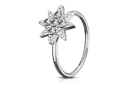 Кольцо раздвижное кристальная звезда