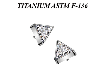 Накрутка из титана Ti Metal кристальный треугольник