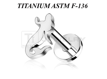 Лабрет из титана Ti Metal ариэль