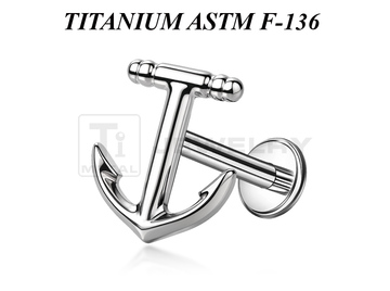 Лабрет из титана Ti Metal шварт