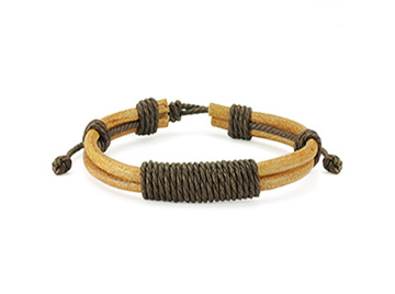 Браслет из кожи, бежевый