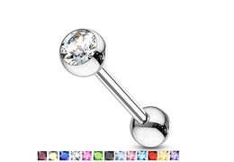 Штанга для языка со стразом