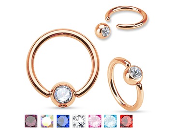 Кольцо розовое золото