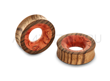 Тоннели Carlo & Son зебрано с красным капом, пара