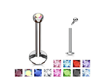 Лабрет с кристаллом, мини