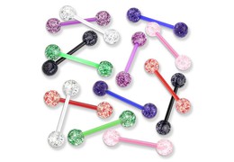 Штанга для языка переливающийся шар