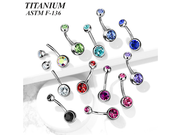 Банан Ti Metal с внутренней резьбой и кристаллом