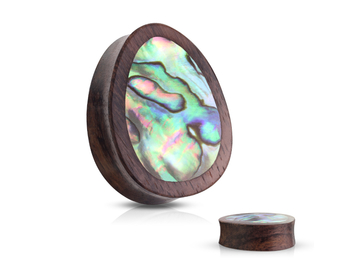 Плаги-капли из падука с перламутром