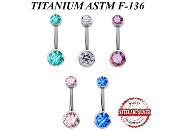 Банан титановый Steel and Silver с Premium Zirconia