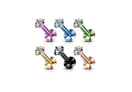 Лабрет анодированный c кристаллом