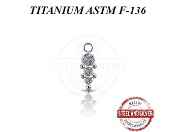 Подвеска Steel and Silver кластером Premium Zirconia