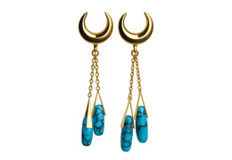 Тоннели с подвесками из бирюзы, пара