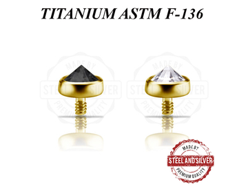 Накрутка из титана Steel and Silver с золотым покрытием и Premium Zirconia