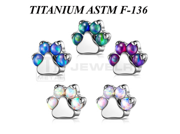 Накрутка из титана Ti Metal лапка с опалами