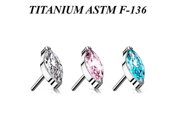 Вставка из титана с кристаллом "маркиз"